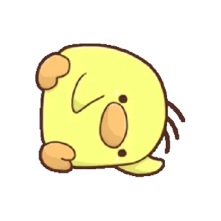 ☹️ chicken, cute, animal, yellow, cartoon telegram sticker