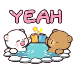 😍 YEAH медведи, мультфильм, ликование, милый, тост, животные telegram sticker