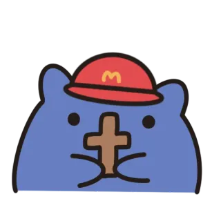 ☠️ animal, dibujo animado, personaje, azul, comida, mcdonalds telegram sticker