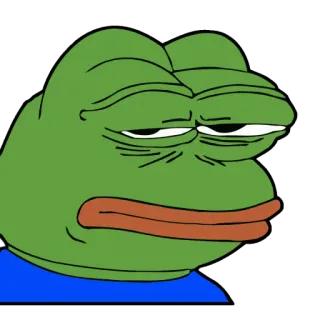 🧐 Pepe the Frog Meme, Żaba, Smutny, Internet, Pepe telegram sticker
