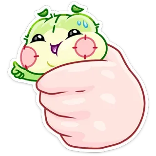 👍 Kreskówka, Uroczy, Kawaii, Naklejka, Ręka, Palce telegram sticker