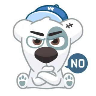 😒 NO bear, cartoon, no, disagreement, rejection, denial telegram sticker