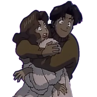 👫 anime, scared, couple, romance, animation telegram sticker