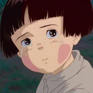 😭 Grave of the Fireflies Anime, Buồn, Khóc, Mộ đom đóm, Hoạt hình Nhật Bản, Nước mắt telegram sticker