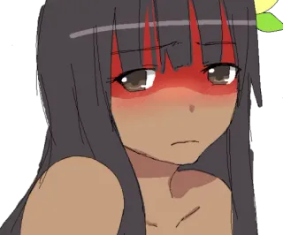 😒 애니메이션, 화난, 소녀, 홍조, 당황 telegram sticker