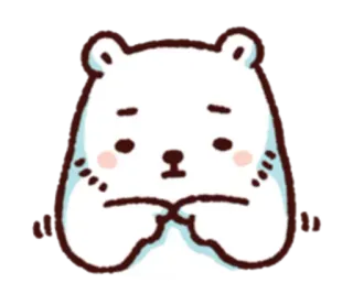 🙁 urso, fofo, kawaii, adesivo, desenho animado, animal whatsapp sticker
