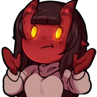 🤷‍♀ démon, diable, cornes, mignon, animé, rouge telegram sticker