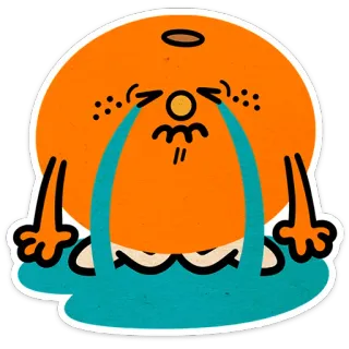 😭 menangis, oranye, kartun, sedih, emosi telegram sticker