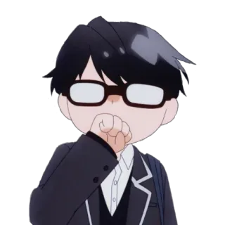 😱 anime, occhiali, completo, cartoni animati telegram sticker