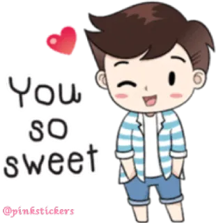 😍 You so sweet sweet, love, cute, adorable, heart, cartoon telegram sticker