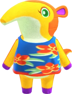 🤥 Anabelle Animal Crossing Anabelle, Ameisenigel, Animal Crossing, Videospiel, Charakter, süß, farbenfroh telegram sticker