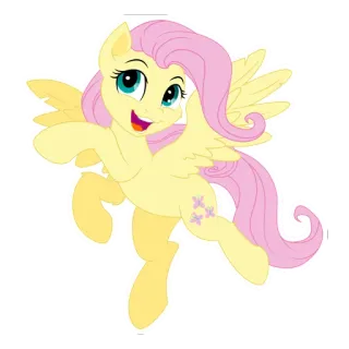 😄 Fluttershy My Little Pony Fluttershy, My Little Pony, cartoon, pony, friendship, animation telegram sticker