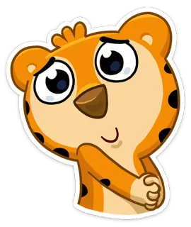 😳 만화, 동물, 귀여운, 행복한, 호랑이, 이모티콘 telegram sticker