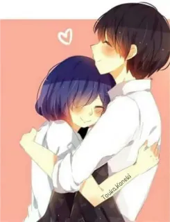 🔥 Touka.Kaneki Anime, Paar, Umarmung, Liebe, Romantik, Cartoon, Zuneigung whatsapp sticker