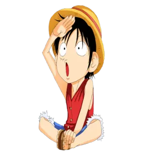 😯 Luffy One Piece Luffy, One Piece, animé, pirate, dessin animé, personnage telegram sticker