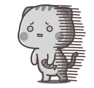 😿 gato, pez, triste, lindo, animal, pegatina telegram sticker