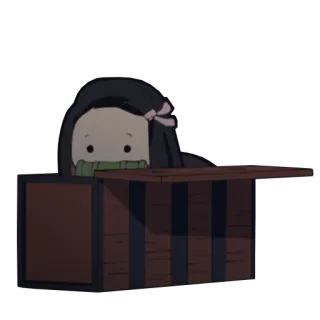 😶 Nezuko Kamado Demon Slayer 애니메이션, 네즈코, 악마, 캐릭터, 상자 telegram sticker