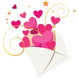♥ miłość, serca, koperta, gwiazdy, romantyczny, walentynki whatsapp sticker