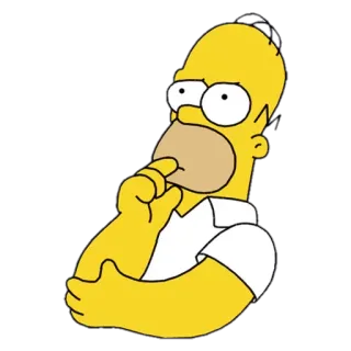 ❓ Homer Simpson The Simpsons Homer Simpson, thinking, animated, cartoon telegram sticker