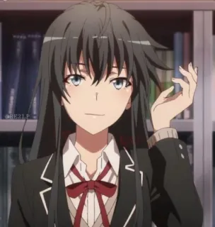 🫓 Yukino Yukinoshita My Teen Romantic Comedy SNAFU อนิเมะ, เด็กผู้หญิง, วัยรุ่น, ชุดนักเรียน, ผมยาว, นักเรียน whatsapp sticker