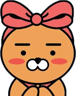 🎀 Ryan ryan, kakao friends, süß, bär, schleife whatsapp sticker