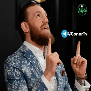 ☝ Conor McGregor @ConorTv Конор Макгрегор, MMA, боец, UFC, знаменитость, спорт, Telegram whatsapp sticker