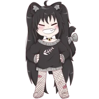 😁 Anime, Catgirl, Kawaii, Kartun, Manga telegram sticker