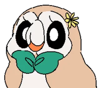 ☺️ Rowlet pokemon, rowlet, hibou, mignon, dessin animé telegram sticker