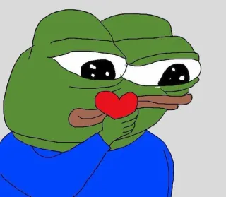 ❤️ Pepe the Frog Pepe la rana, Meme, Meme de Internet, Rana, Corazón telegram sticker