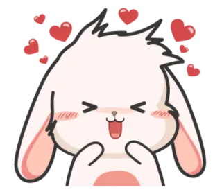 😍 dễ thương, thỏ, kawaii, trái tim, tình yêu, thỏ con, hoạt hình telegram sticker