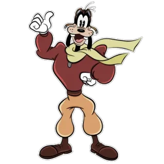 👍 Goofy глупый, Disney, мультфильм, персонаж, дружелюбный, анимированный telegram sticker
