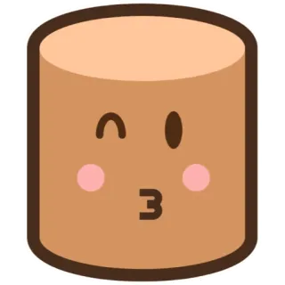 ⚪️ 카와이, 귀여운, 이모티콘, 얼굴, 키스 telegram sticker