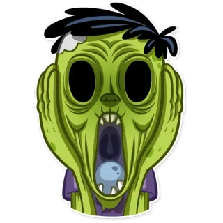 😱 zombie, monster, creepy, scary, cartoon, horror whatsapp sticker