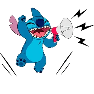 🤬 Stitch Lilo & Stitch Người ngoài hành tinh, Loa phóng thanh, Phim hoạt hình, Disney, La hét telegram sticker