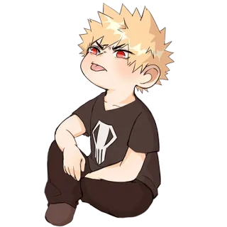 😛 Katsuki Bakugo My Hero Academia Anime, Manga, Held, Explosie, Boos telegram sticker