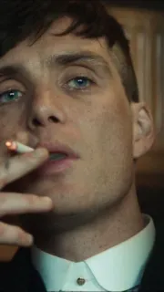 🤔 Thomas Shelby Peaky Blinders homme, fumer, cigarette, portrait, personnage, série télé telegram sticker