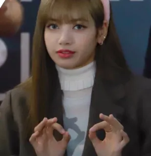 👌 Lisa K-pop, cantor, sinal de ok, mulher, asiática telegram sticker