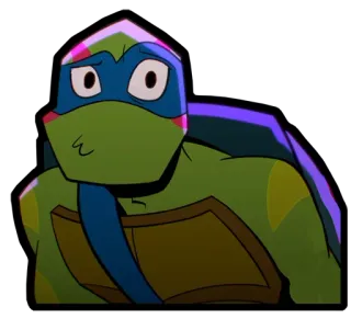 😥 Leonardo นินจาเต่า, ลีโอนาร์โด, การ์ตูน, อนิเมชั่น telegram sticker