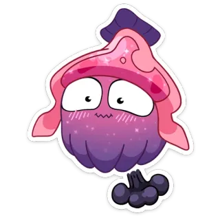 ☺️ adesivo, fungo, cartone animato, carino, rosa, viola whatsapp sticker