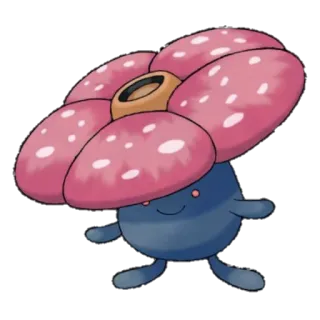 🔵 Vileplume Pokemon Pokémon, Florizarre, Type Plante, Type Poison, Fleur, Dessin animé, Personnage de jeu vidéo telegram sticker