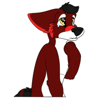 😢 퍼리, 여우, 우는, 슬픈, 의인화, 만화 telegram sticker