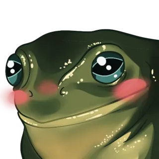 ☺️ frog, toad, animal, cute, blush telegram sticker