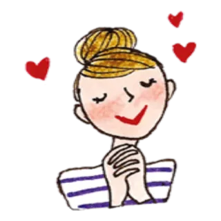 😍 женщина, сердечки, любовь, счастливый, милый, иллюстрация telegram sticker