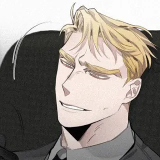 🥂 mężczyzna, blondyn, portret, kreskówka, postać telegram sticker