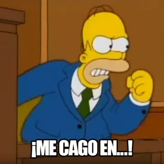 😠 Homer Simpson The Simpsons ¡ME CAGO EN...! simpson, homer simpson, cartoni animati, offensivo telegram sticker