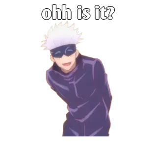 🤔 ohh is it? Anime, Postać, Wyrażenie, Gojo telegram sticker