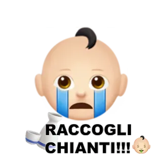 👶 RACCOGLI CHIANTI!!! 이모티콘, 아기, 울음, 돈, 이탈리아 telegram sticker