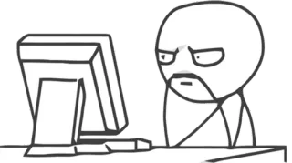 😑 Meme, Computador, Irritado, Boneco palito, Internet telegram sticker