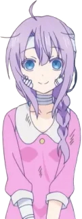 🤕 anime, girl, bandages, purple hair whatsapp sticker