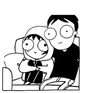♥️ couple, cartoon, love, hug, couch, cute, illustration telegram sticker